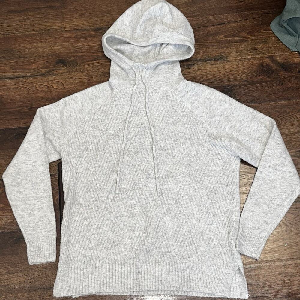 staccato Women’s light Grey Hoodie drawstring ribbed small soft sleep gym